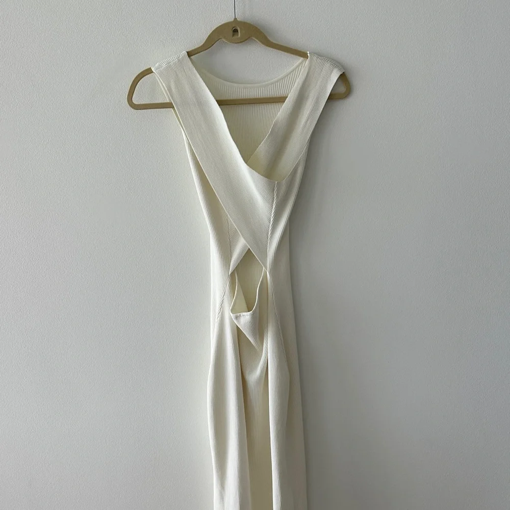 Line & Dot Cream Midi Dress - Picture 9 of 10
